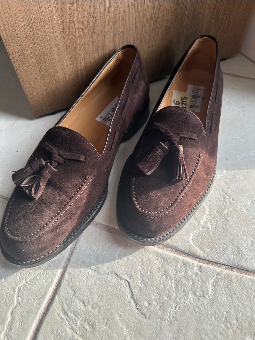 Botticelli Classic Men’s Tassel Loafers in Dark Brown Suede